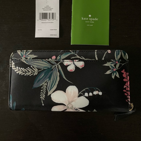 Kate Spade New York | Black Wilson Road Botanical Neda Wallet - Picture 2 of 3